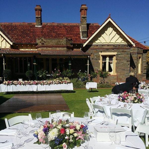 Wedding Hire Adelaide Partridge House round tables