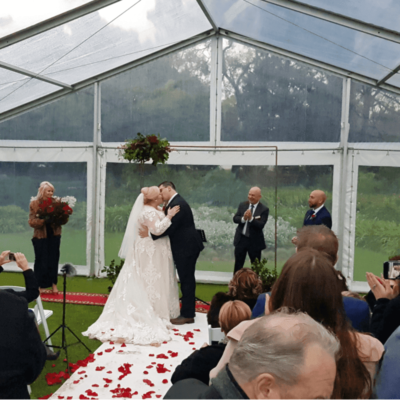 Beaumont house wedding in clear roof pavilion