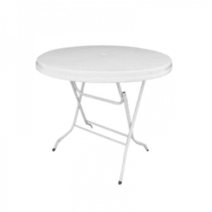 round plastic table event party hire