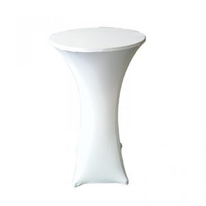 bar table and cover white hire