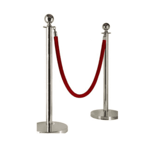 bollard chrome red rope events