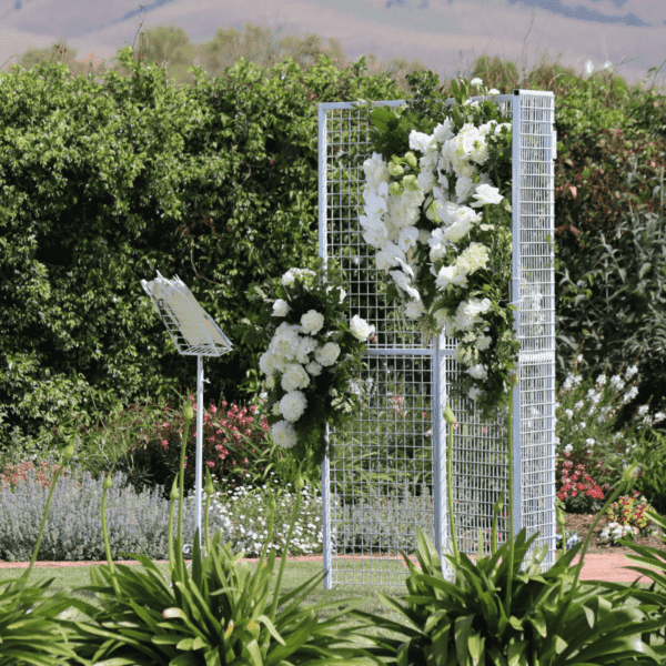 wire display frame wedding event hire