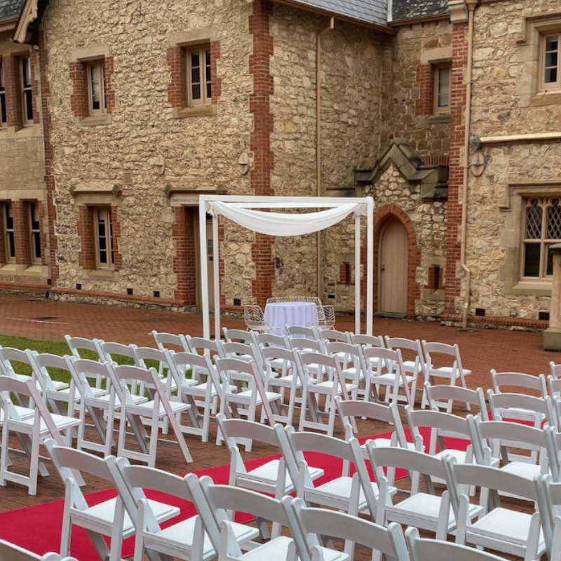 Furniture Hire Adelaide - Americana Chairs and white arbour