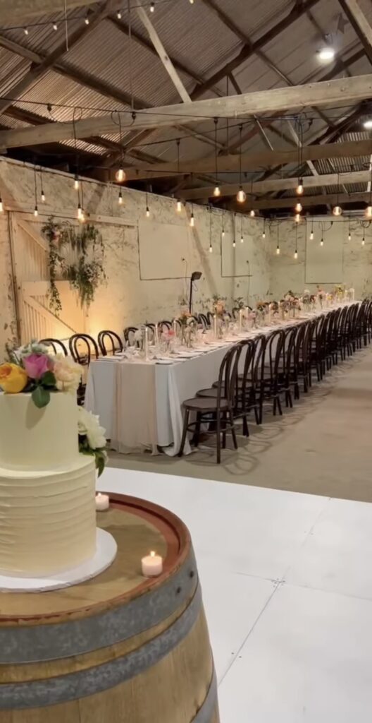 Party Hire Adelaide - wedding furniture in the Uradlia Hall, Adelaide Hills